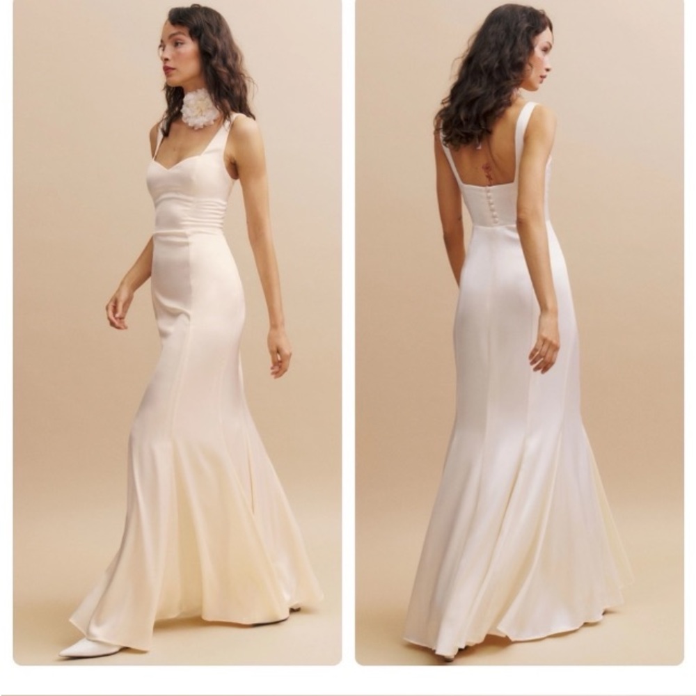 NWT Reformation  "Payton" Satin Ivory Dress Size 4